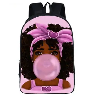 

16inch Black Girl Backpack Black Queen School Bags for Girls School Bookbag Children Gift Customized