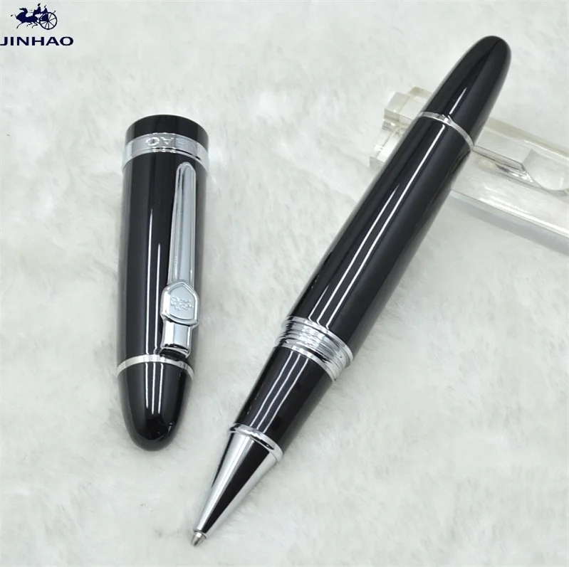 black JINHAO 159 черный/синий/белый/orange шариковая ручка с серебряной клип офисные канцелярские товары торговой марки шариковые ручки подарок A7 - Цвет: black