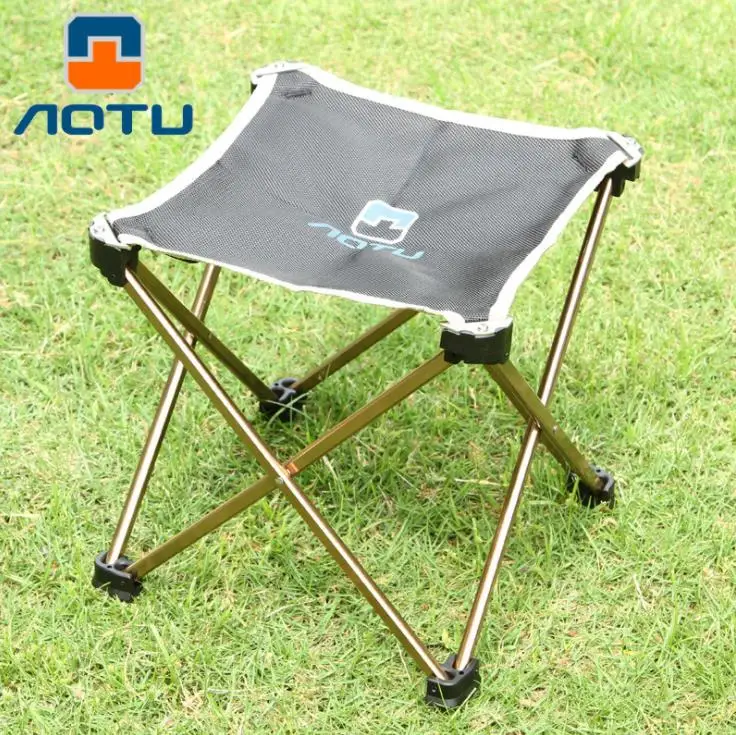 

Bump Outdoor Camping Folding Chair Aluminum Stool Sitting Train Fishing Chair Ultra light Ortable Four Corners