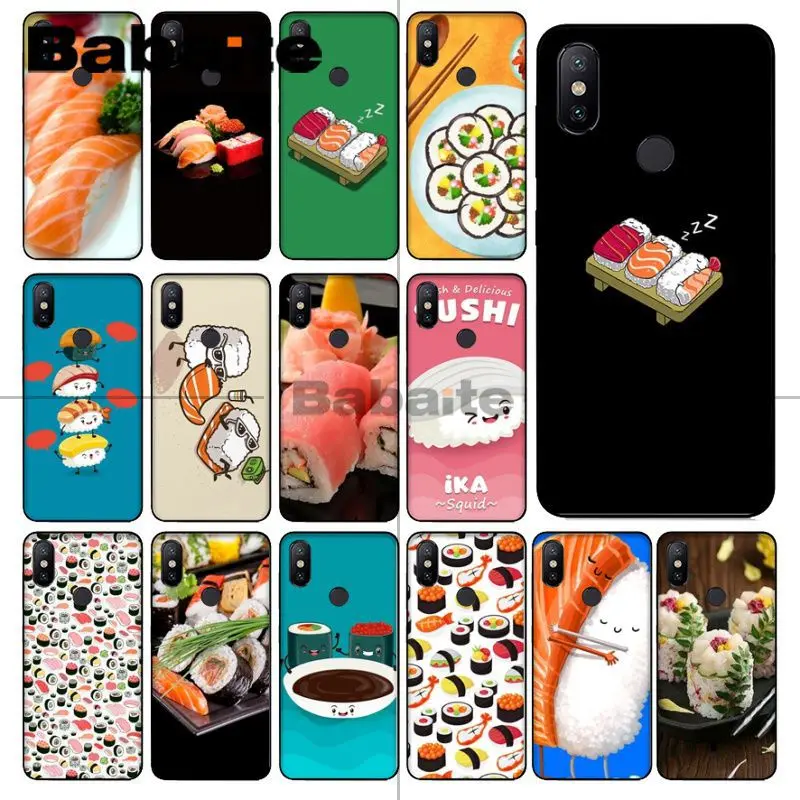 

Babaite Cute Japanese sushi Kawai Food Painted Phone Accessories Case For redmi 5plus 5A 6pro 4X note5A note4x note6pro 6A coque