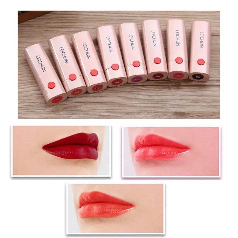 

8 Colors Carotene-Lubricated Lipstick Professional Lips Makeup Long-Lasting Waterproof moisturizing Lipstick Red Lip Tint