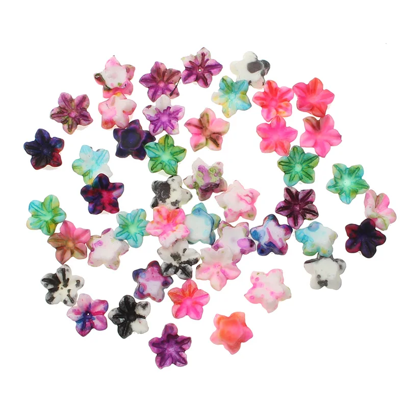 

100Pcs 6mm Mixed Resin Flower Decoration Crafts Flatback Cabochon Beads Embellishments For Scrapbooking DIY Accessories