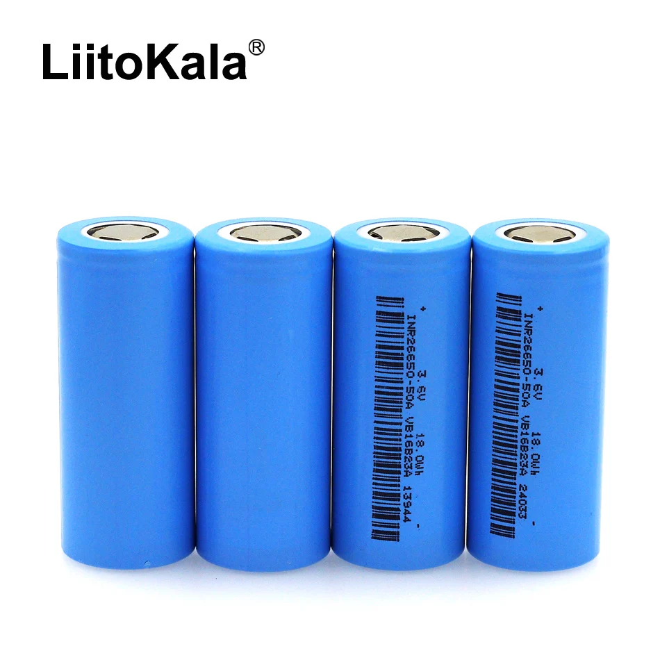4 pcs liitokala 26650 lithium battery 3 7 v 5000 mah 26650