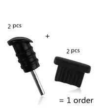 2 шт Анти заглушка от пыли Чехол для зарядного устройства USB док-станция+ 3,5 мм гарнитура наушники 2 шт разъем для iphone