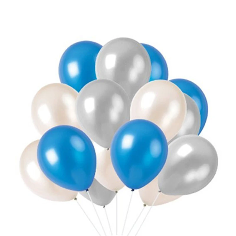 

12 inch helium mass bead latex balloon white dark blue and transparent baby shower decoration birthday party 30pcs