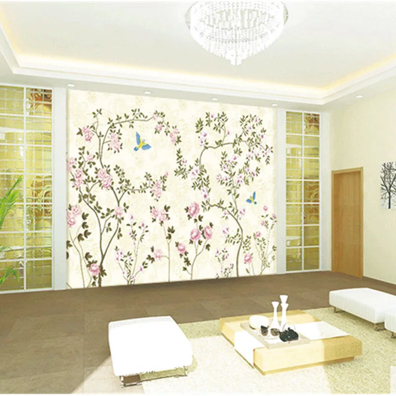 Custom Print DIY Fabric &amp Textile Wallcoverings For Walls Clothing Murals Jacquard Linen Living Room Flower Bird Top | Обустройство