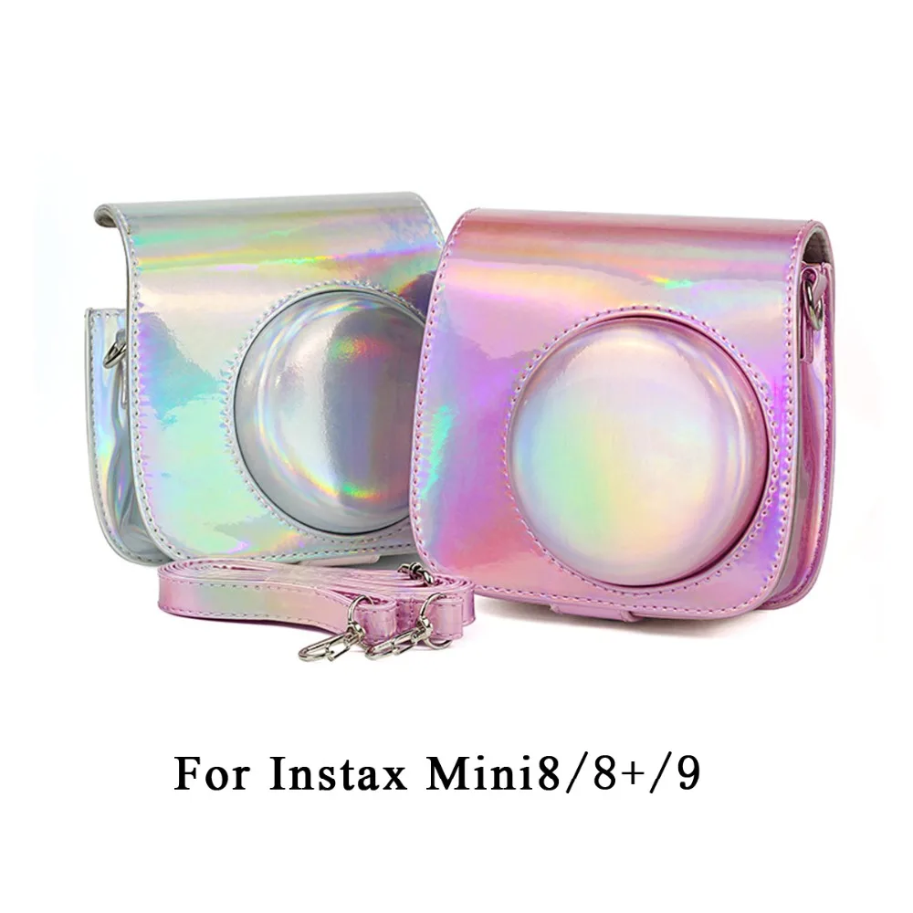 Цветной лазерный Стильный чехол для камеры с плечевым ремнем для Fujifilm Instax Mini 9 Mini 8 Mini 8+ камера