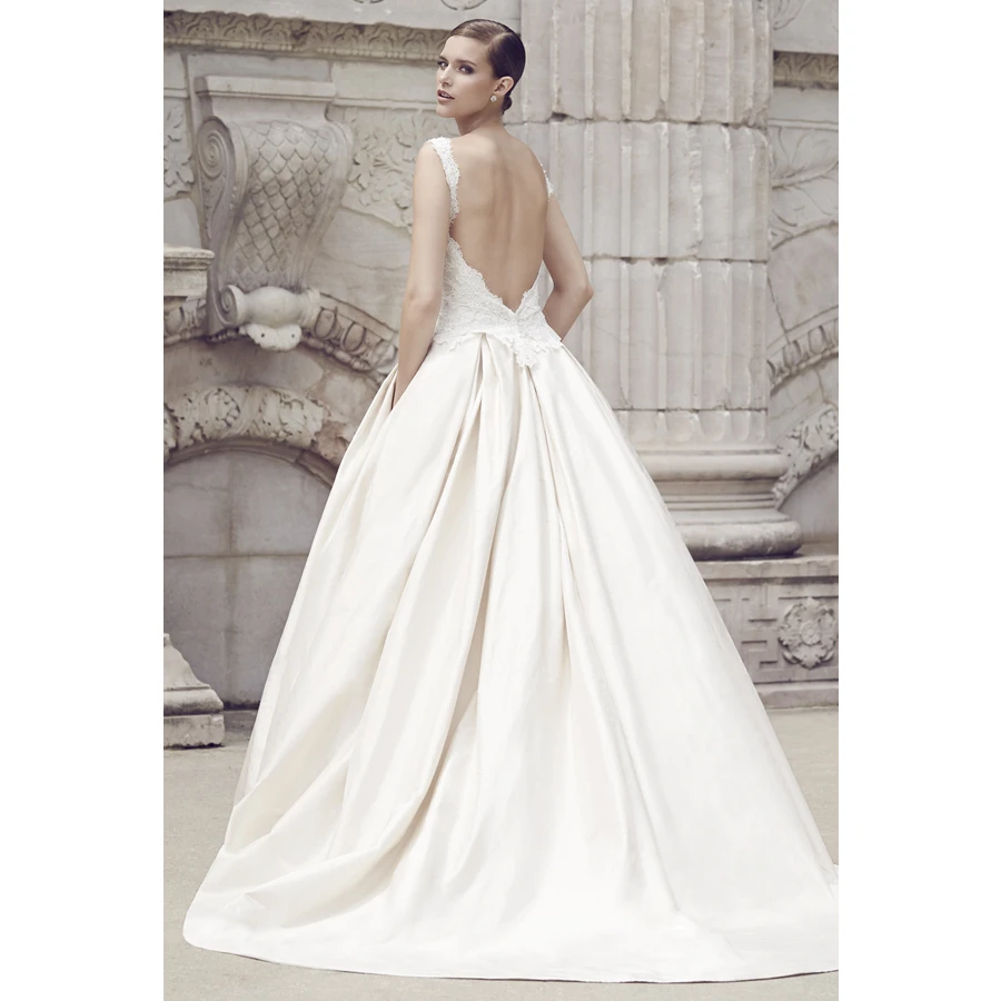 Bare Back Ball Gown Lace Top Elegant Factory Custom Make Wedding