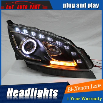 

car Styling LED Head Lamp for Buick EXCELLE-GT led headlights 2009-2013 drl H7 hid Bi-Xenon Lens angel eye low beam