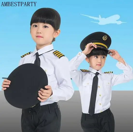 

Hot Children Air Force Less Clothing Pilot Uniforms Boy Captain Performing Photography Service Performance clothing AMBESTPARTY
