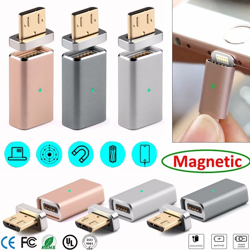 Del Hot Micro USB Магнитный адаптер зарядное устройство кабель металлический штекер для