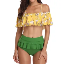 Бразильский купальный костюм, женский пляжный Танкини с открытыми плечами для девочек, купальный костюм из двух предметов, лето, купальные костюмы, Maillot De Bain Femme