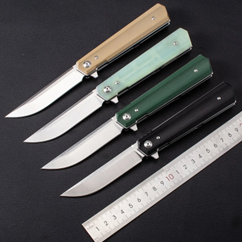 

9CR18MOV Folding Knife G10 Handle Tactical Hunting Survival Pocket Flipper Knives Combat Camping EDC Tools with Ball Bearing