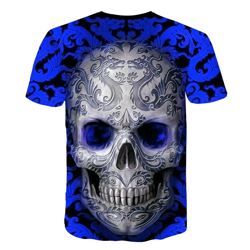 Newest 3D Printed Skulls Pattern T-shirt Summer Fashion Men Tops tee Men Casual Breathable T-shirt O-neck Short Men T-shir