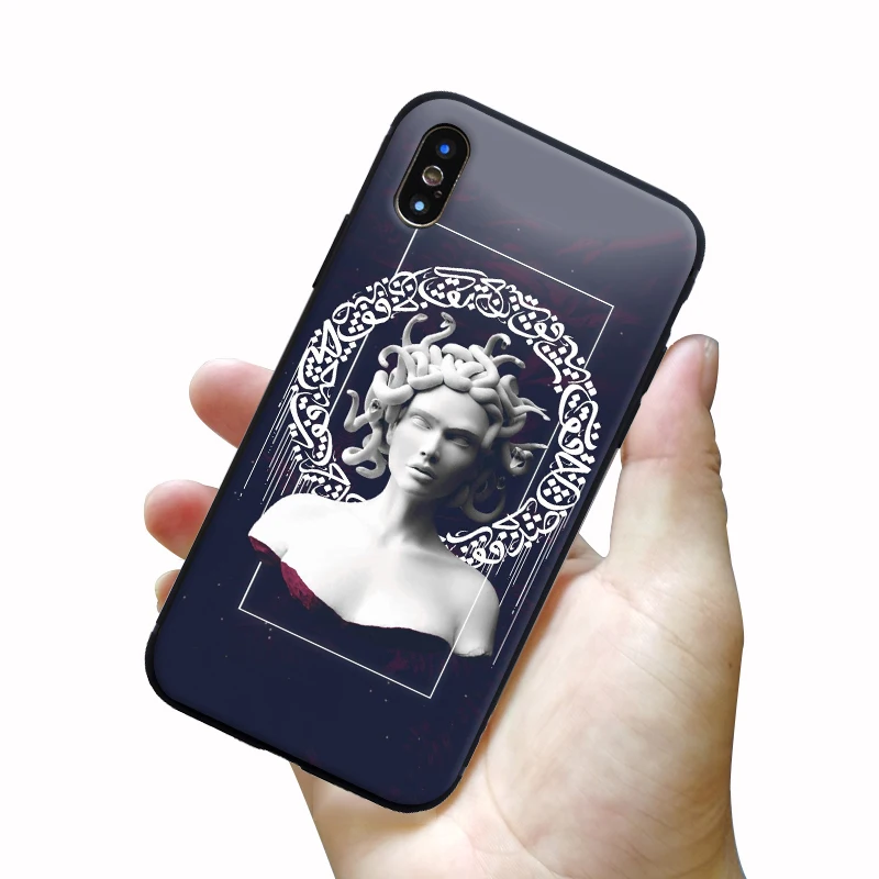Мягкий силиконовый чехол для iPhone 11PRO телефона Medusa Vaporwave Glitch Iphone 6 6s 7 8 Plus XS XR
