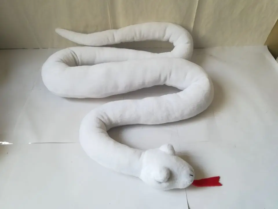 Креативная игрушка большая 120 см белая плюшевая змея Мягкая кукла подушка