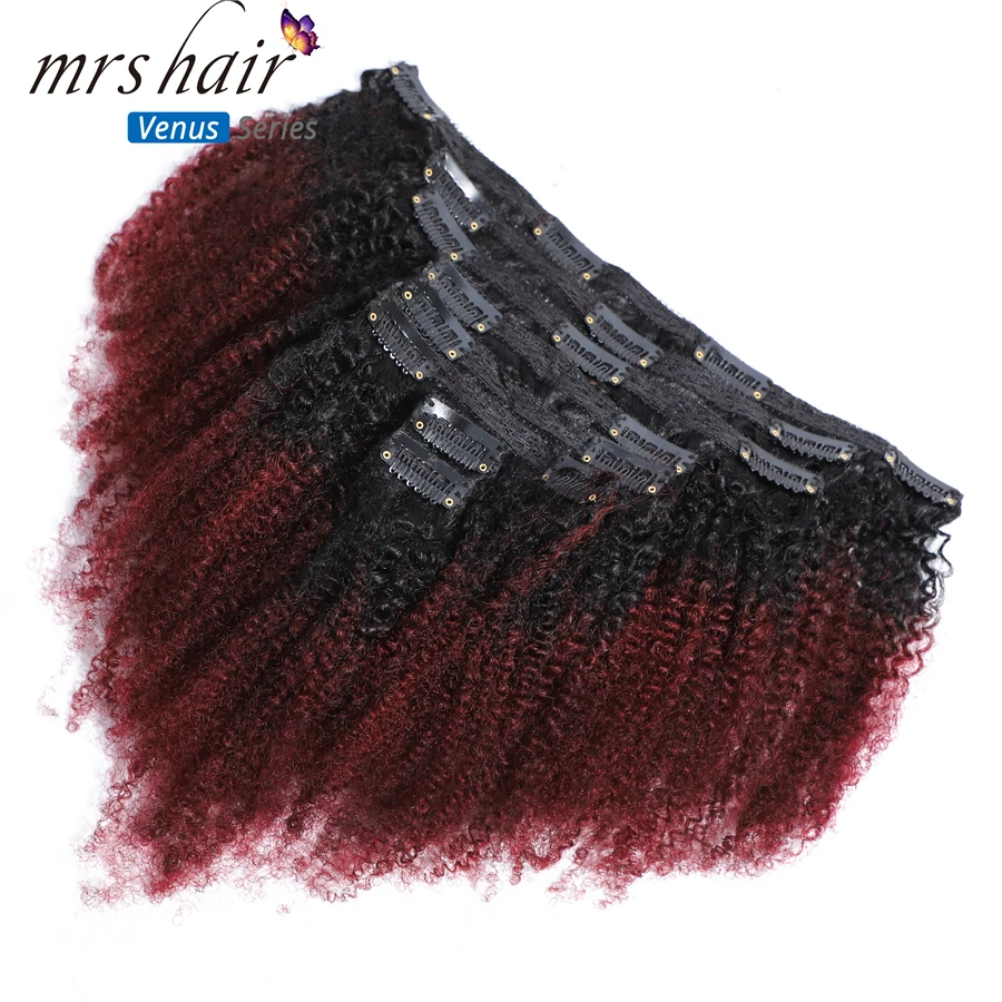 MRSHAIR 8 шт./компл. афро Кудрявый Кудрявые Волнистые Волосы Remy человеческие волосы
