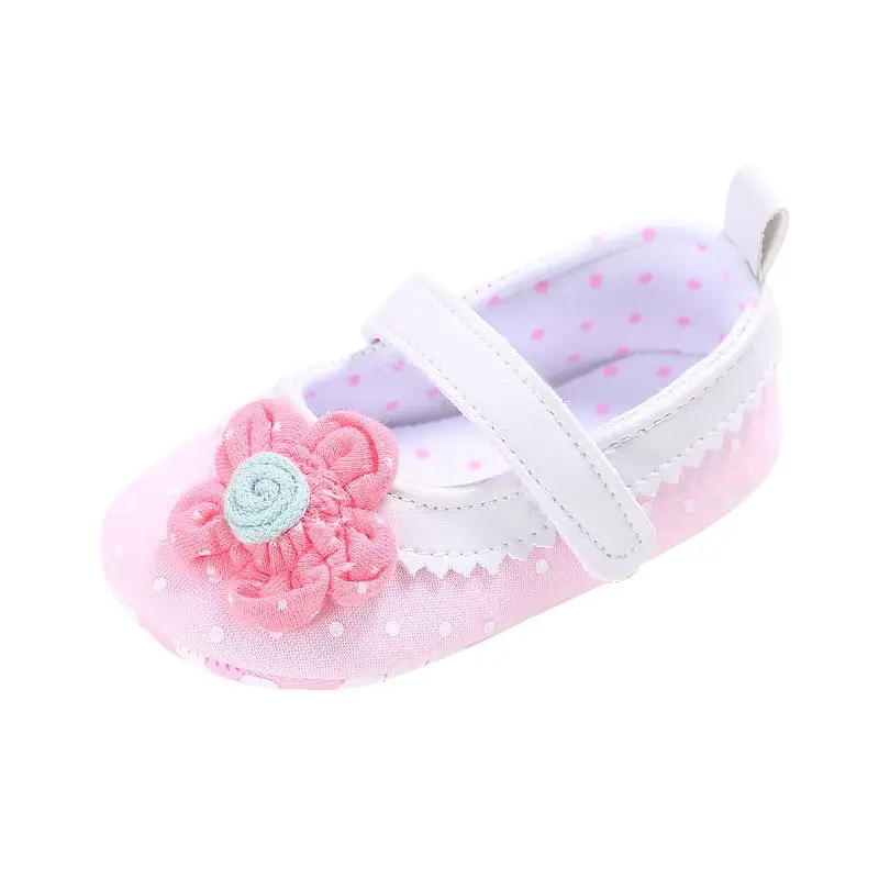 Милые хлопковые кроссовки принцессы для маленьких девочек мягкие ползунки для детей от 0 до 18 месяцев - Цвет: Light Pink Dot