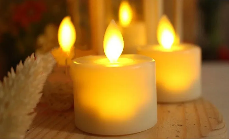 120 шт. электронная беспламенная короткие свечи светодиодные Votive свечи качающиеся танцы движущийся фитиль лампа домашняя панель для свадьбы Рождественский Декор-янтарь - Испускаемый цвет: Amber
