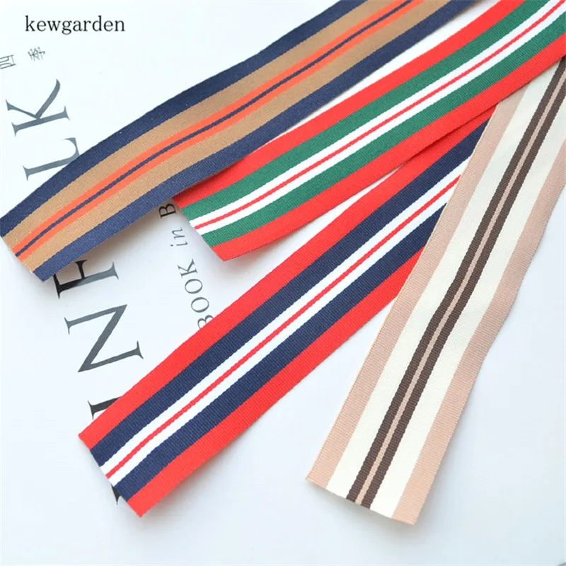 

Kewgarden Handmade Tape 25mm 1" Double Face Stripe Ribbon DIY Bowknot Accessories Riband Satin Ribbon 20 Yards