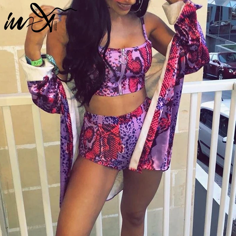 

In-X Sexy snake print swimsuit with zippers High waist bikini 2019 Push up swimwear women bathing suit Brazilian bikini set new