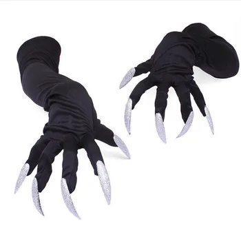 

New Long Fingernail Gloves Women Girls Performance Props Cosplay Costume Accessories Tricky Toys Halloween Party Favor