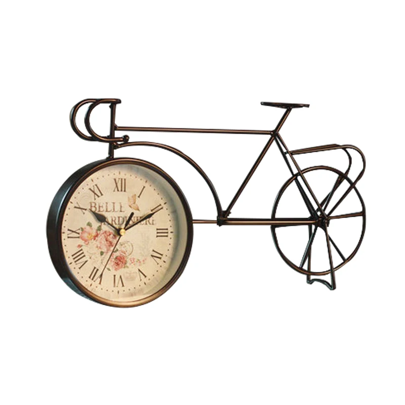 Retro American Iron Bicycle Desk Clock Creative Home Decor