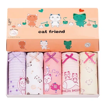 

5Pcs/lot Cartoon cats Kids Girl Underwear For Baby Children's Boxer Underpants Briefs Girls Underware Pants For 2-14Y