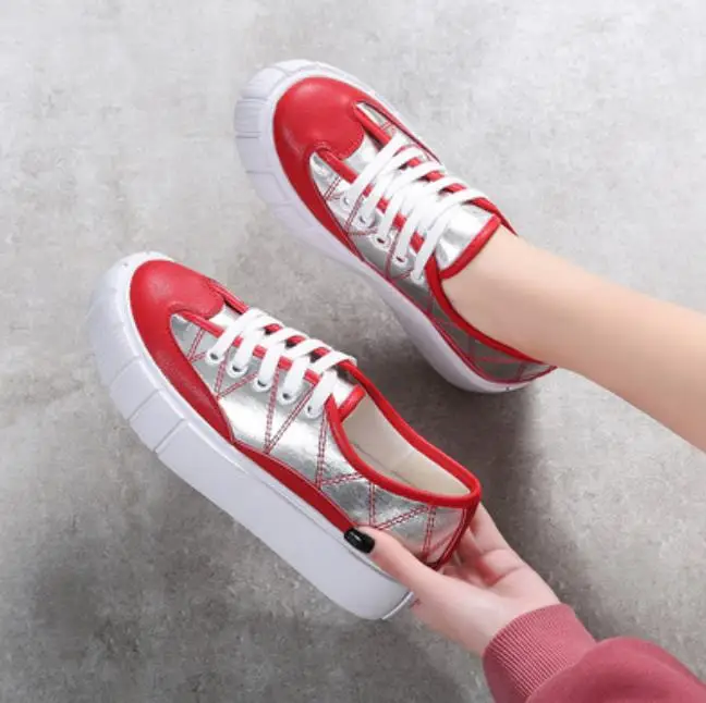 Y en Suela blanco Mujeres Todo De vino Tinto Rojo De Primavera Gruesa Las 2019 de Nueva Zapatos Cuero Otoño Casuales uno YfxwcpB
