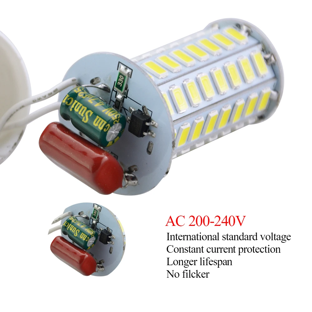 Светодиодная лампа AmmToo 15 Вт 12 9 7 для кукурузы AC220V E27 E14 светодиодная лампада SMD5736