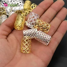 30-60 шт./лот дреды бусины металлический ужас золотые и серебряные волосы фиксирующие кольца металлические запонки украшения для волос Плетение украшения для волос