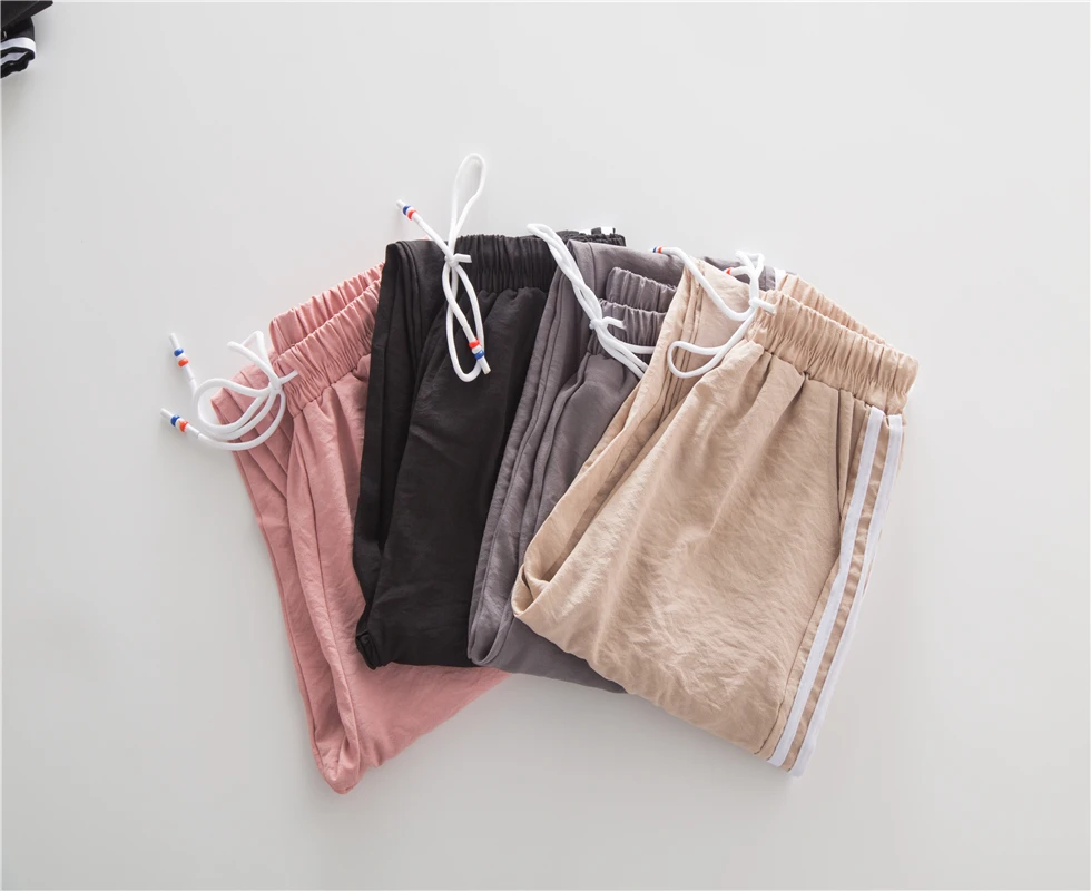 طويلة الترفيه السراويل النساء قيعان الصيف الربيع الإناث الملابس مزدوجة مخطط Jogger هارين السراويل Sweatpants رياضي البناطيل