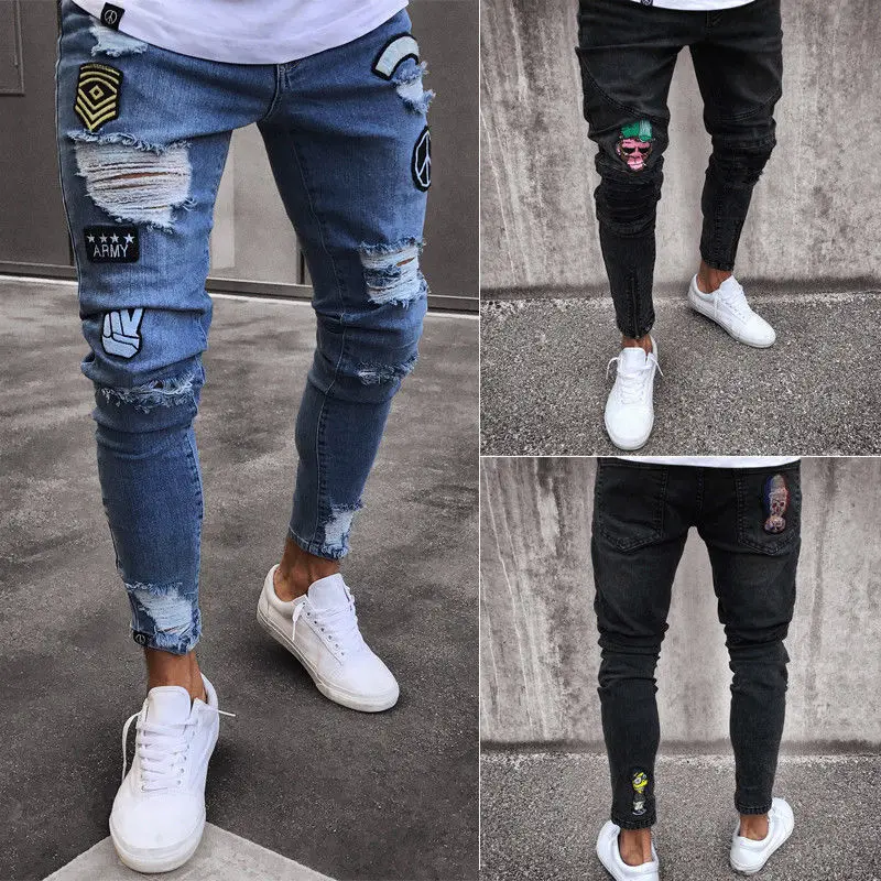 New Fashion Mens Skinny Jeans Rip Slim fit Stretch Denim Distress Frayed Biker Scratchted Hollow out Long Jeans Boy Zone New Fashion Mens Skinny Jeans Rip Slim fit Stretch Denim Distress Frayed Biker Scratchted Hollow out Long Jeans Boy Zone