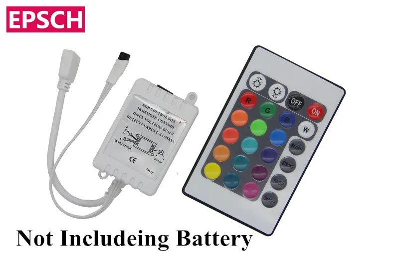 Free shipping 5M SMD3528 RGB 300Leds Non-waterproof Flexible Light Strip and 24key IR Remote 12V 2A Power Supply (8)