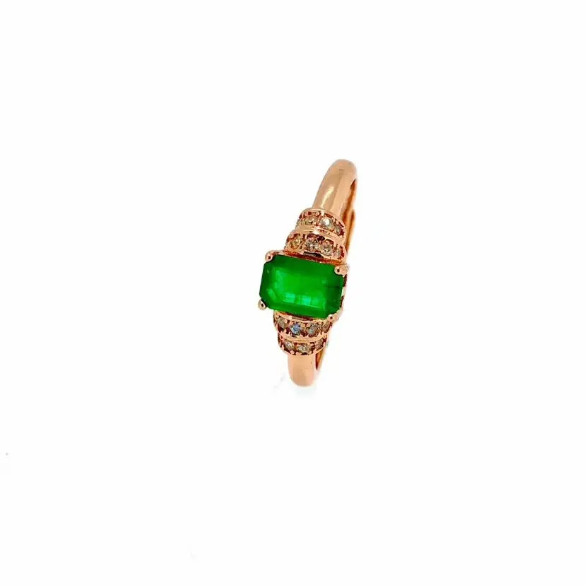

100% 925 sterling silver real Natural green Emerald Rings fine Jewelry gift women trendy open wholesale new 4*6 yhj040601agml