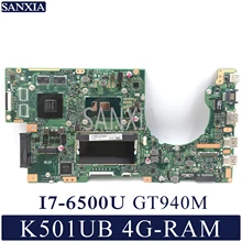 KEFU K501UX Laptop motherboard for ASUS K501UB K501U Test original mainboard DDR3 4G RAM I7 6500U