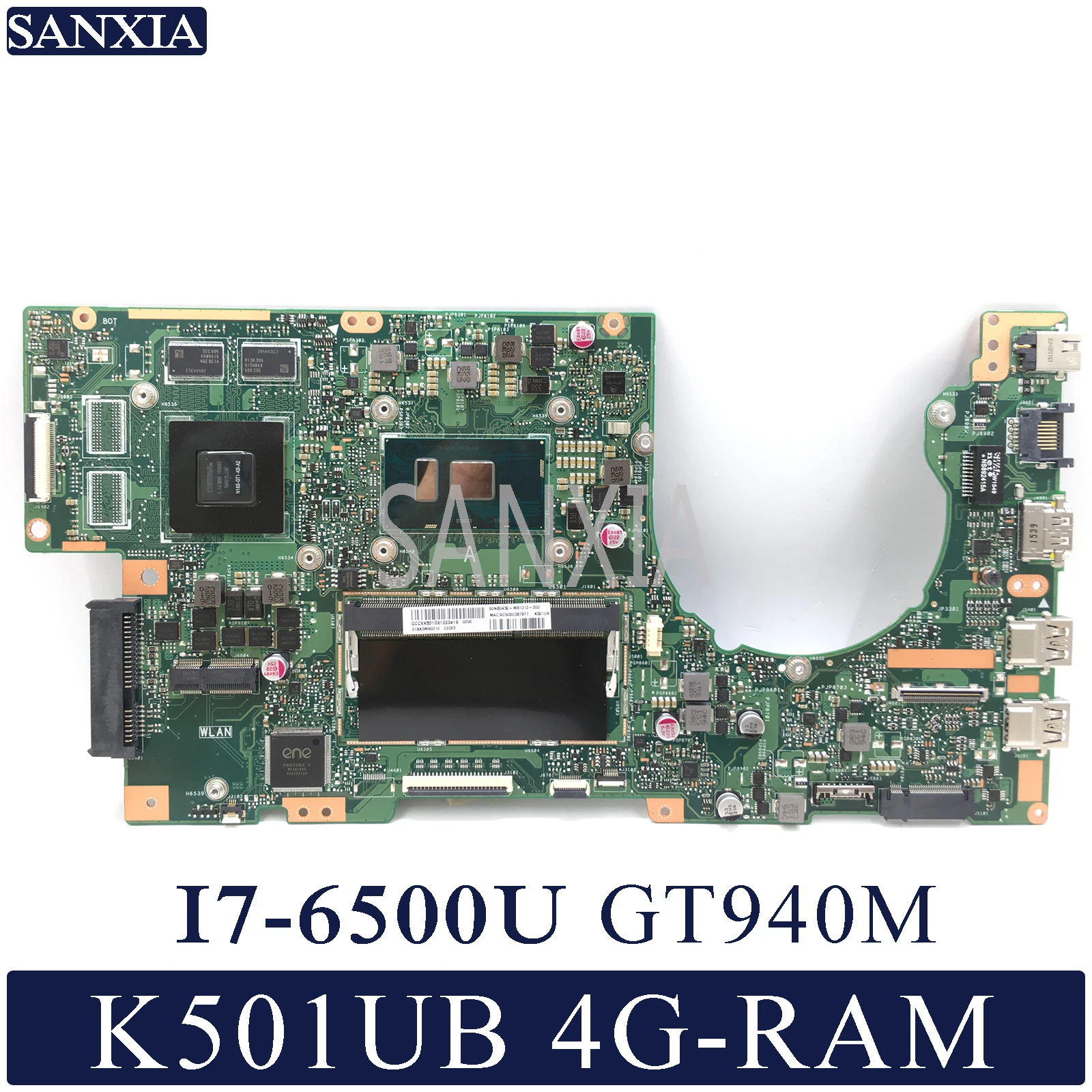 KEFU K501UX محمول اللوحة الأم ل ASUS K501UB K501U اختبار اللوحة الأصلية DDR3 4G-RAM I7-6500U GT940M