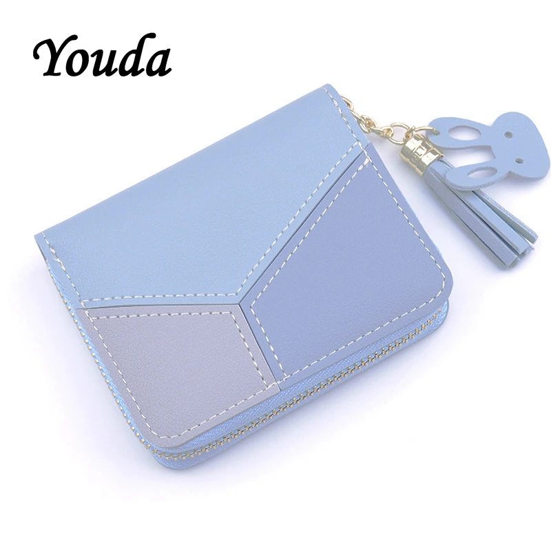 

Youda Women's Short Wallet PU Material Stitching Purse Fashion Ladies Wallets Classic Small Money Bags Portable Purses