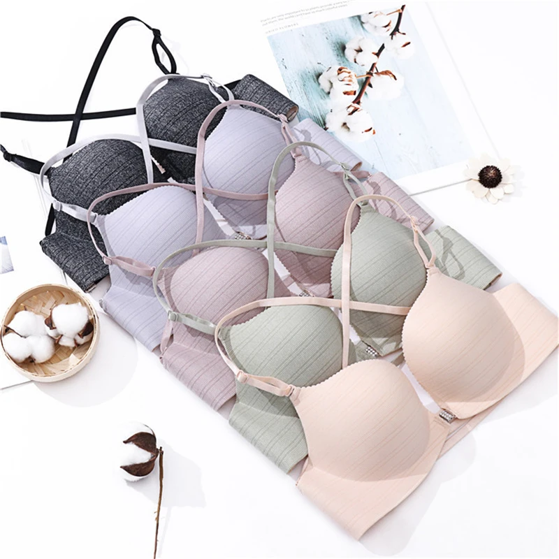 

Womens Ladies Bra Bralette Push Up Ligerie Sexy Girl Bras Seamless Full Cups Bra Underwear Female Front Closure