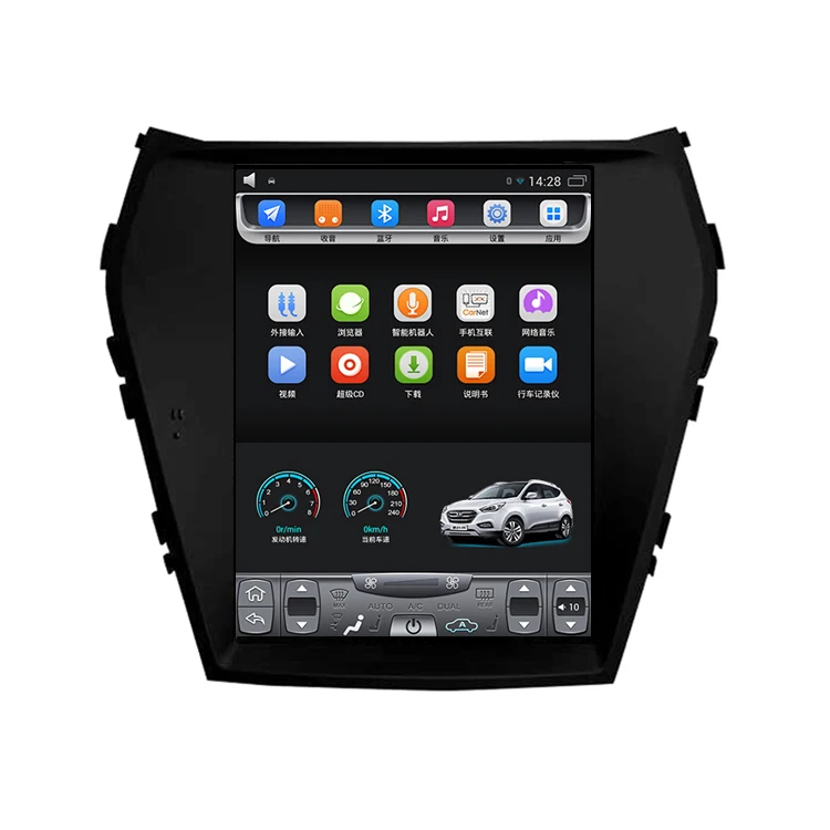

2013-2018 new Santafe ix45 10.4 inch Tesla Vertical touch Screen Android Car GPS Navigation with multimedia Video Bluetooth Wifi