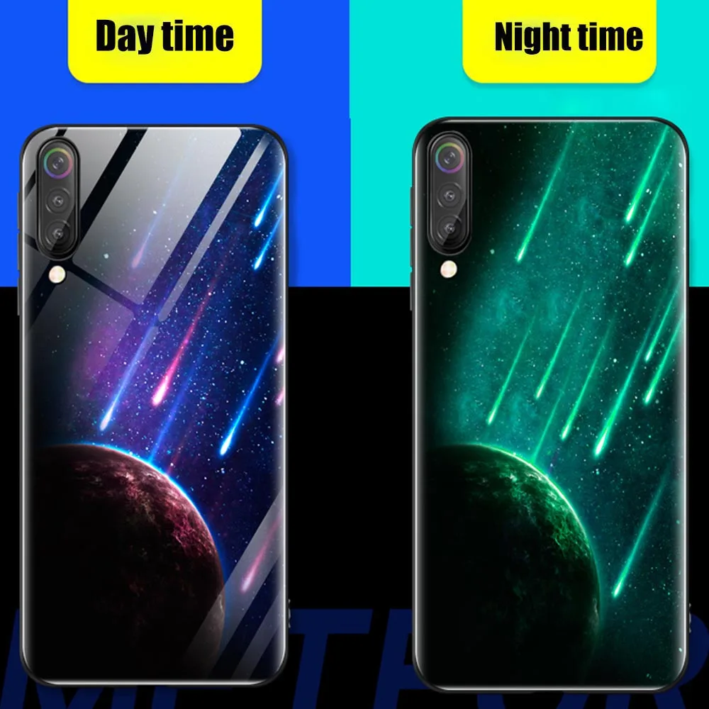 Luminous Tempered Glass Case For Xiaomi Mi 9 Soft TPU Silicone Edge Phone Cases For Xiaomi Mi 9 Mi9 6.39 Cover Xiomi Mi9 Coque   (9)