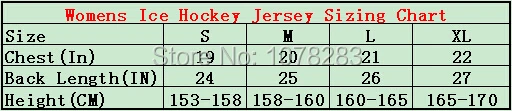 Womens Ice Hockey Jersey Sizing Chart
