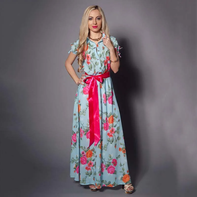 2017-Summer-fashion-women-long-dress-S-FLAVOR-Brand-Bohemian-Style-printing-Single-breasted-vestidos-with