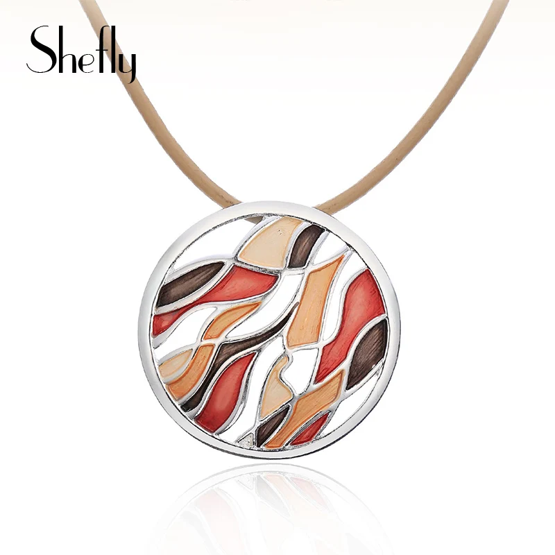 

Vintage Necklace Women Jewelry Retro Bohemian Style Leather Chain Colorful Womens Necklaces & Pendants Wedding Kettingen 2018