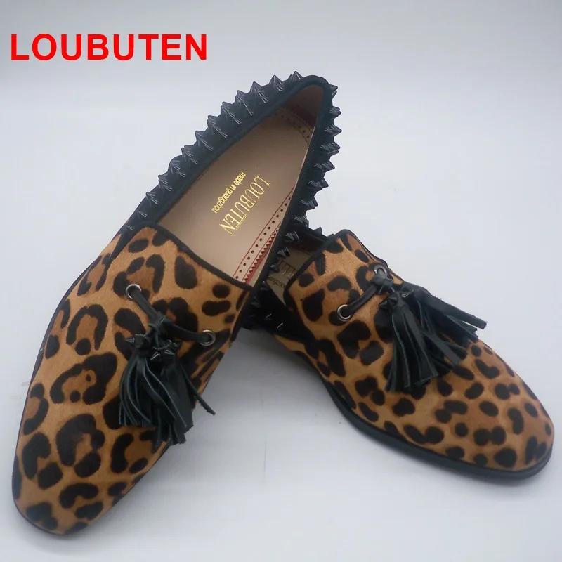 leopard print loafers mens