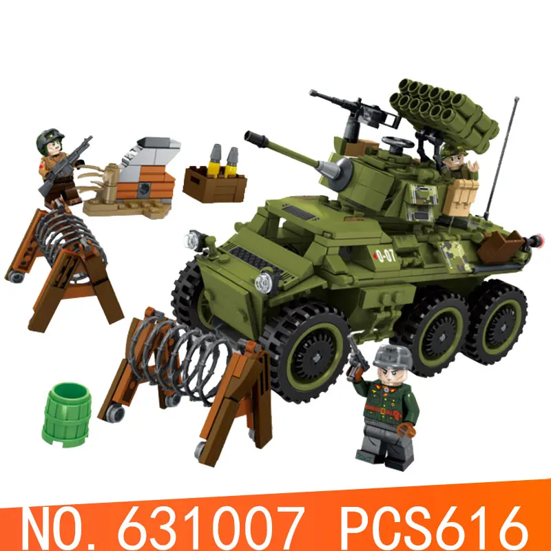 

Legoing Military WW2 justice Action Series 616Pcs Building Blocks Educational Toys for Children Compatible Legoings Militarys