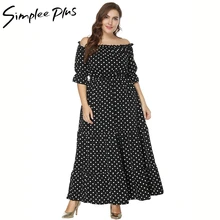 Simplee плюс Плиссированное Цветочное платье с открытыми плечами для женщин размера плюс длинное платье макси большого размера s Элегантное летнее пляжное платье vestidos