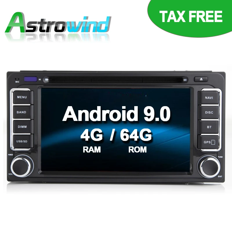 Best 64G ROM No Tax Android 9.0 Car GPS Navigation System DVD Player Radio Stereo Media For Toyota Corolla Camry Rav4 Vios TPMS DAB+
