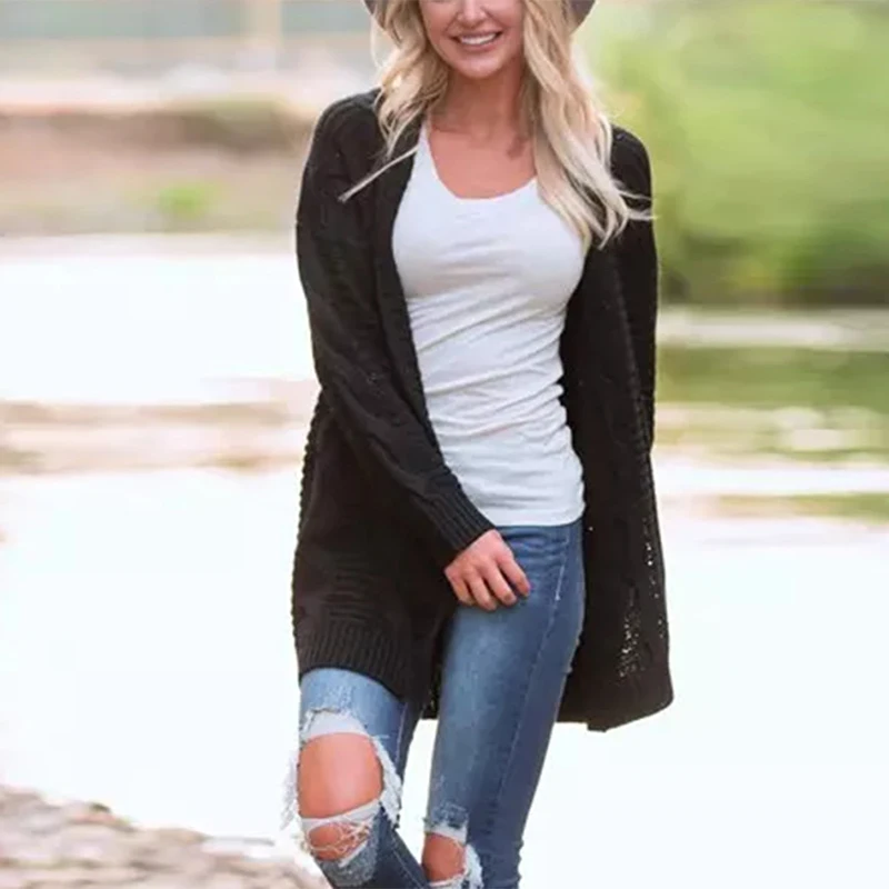 Knitted Sweater Coat Autumn And Spring Long Sleeve Cardigan Jacket Female Casual Outwear Tops pull Femme 2018 Women Sweater