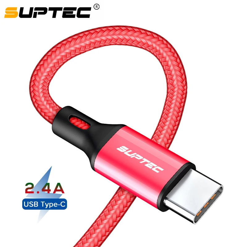 

SUPTEC USB Type C Cable 2.4A Fast Charging Wire Type-C Phone Charger Cable for Samsung S9 Xiaomi Redmi Note 7 Android USB-C Cord